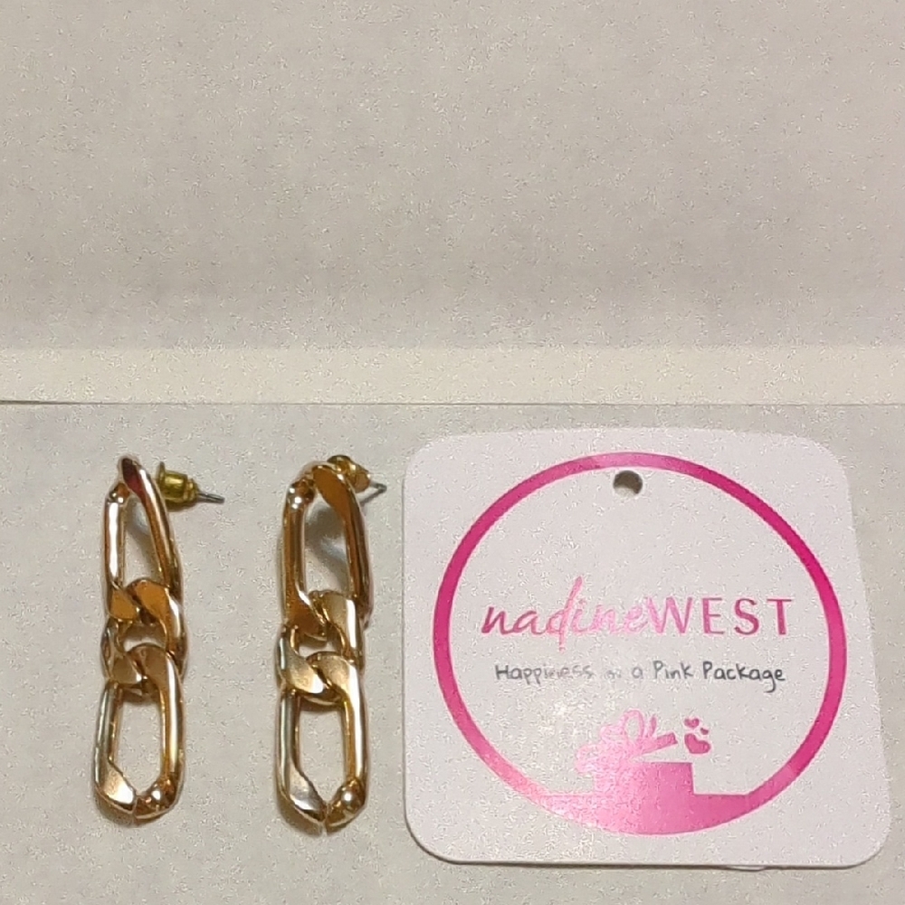 Nine West Gold Chain Link Earrings